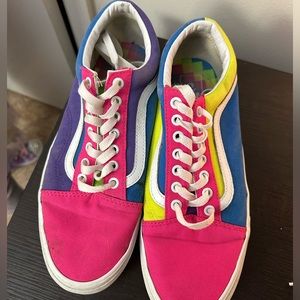 Neon color block vans